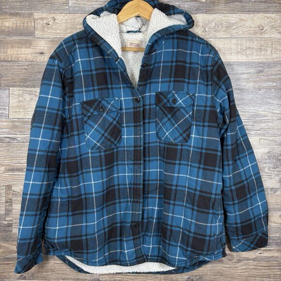 Boston Traders Men's Blue Flannel Fleeced Lined Shirt Jacket Shacket Size XXL - Picture 1 of 5